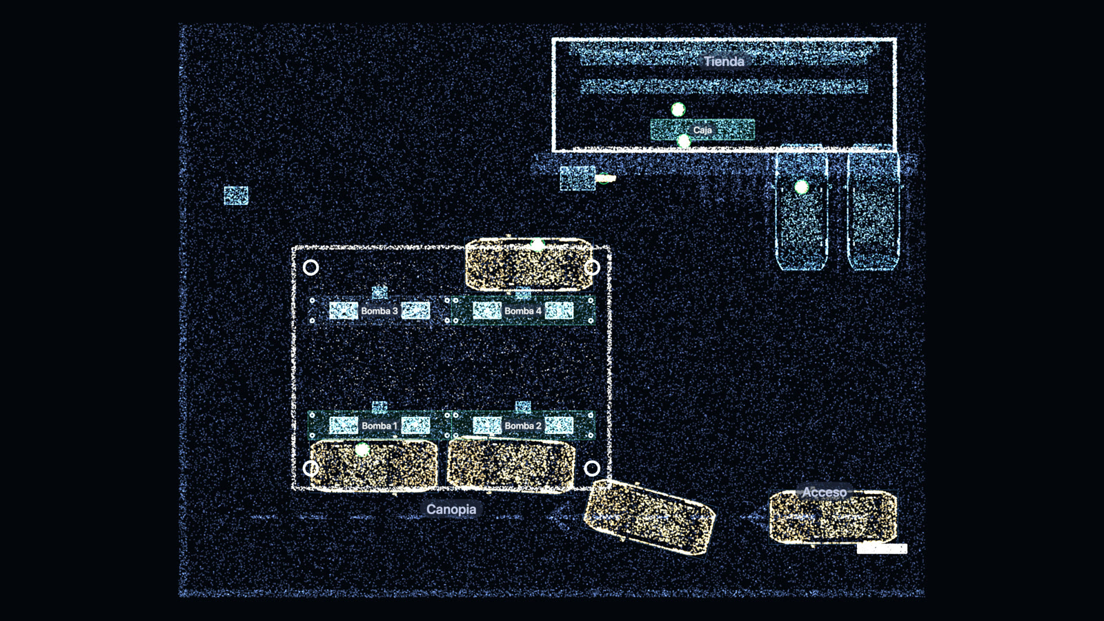 Gas station layout map